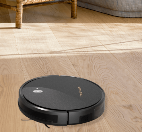 Tesvor M1 Robot Vacuum on a wooden floor